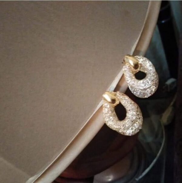 Crystal Loop Luxe – Gold Plated Stud Earrings