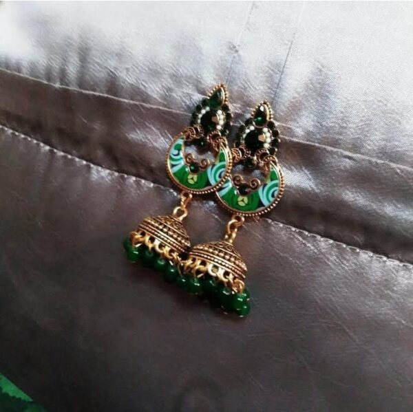 Noir Chandbali – Black & Gold Traditional Earrings